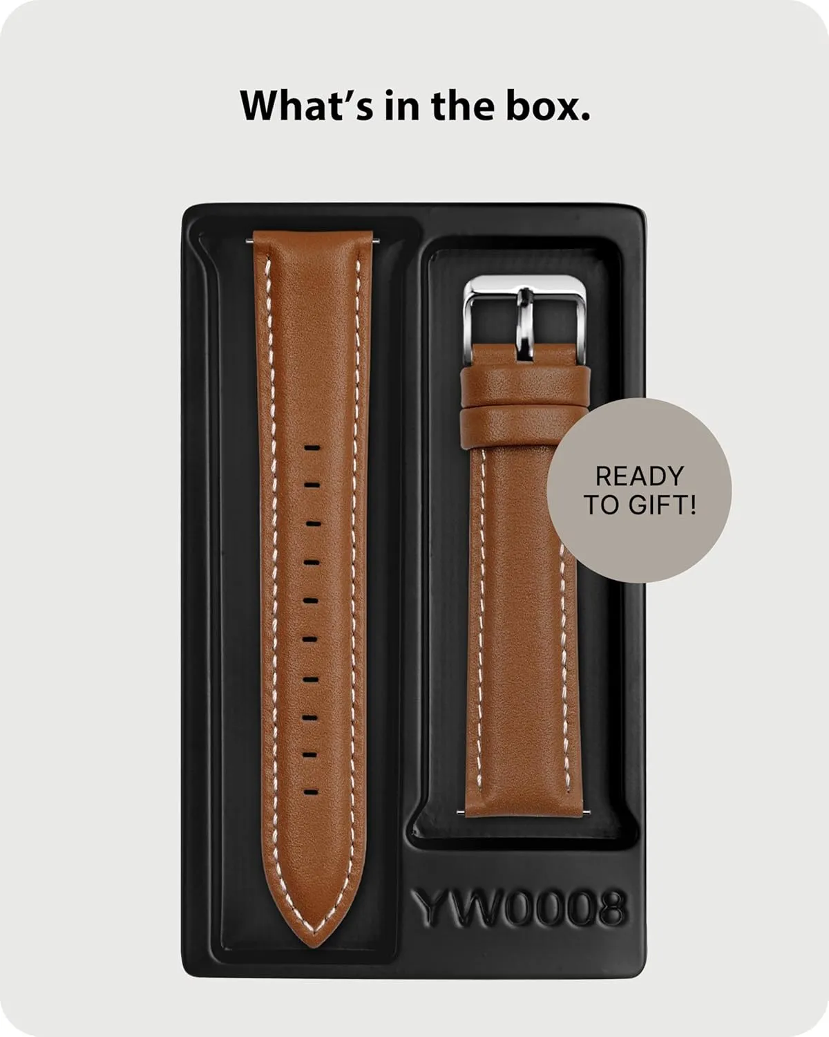 12 Colors for Quick Release Leather Watch Band, Fullmosa Axus Genuine Leather Watch Strap,Brown,22mm