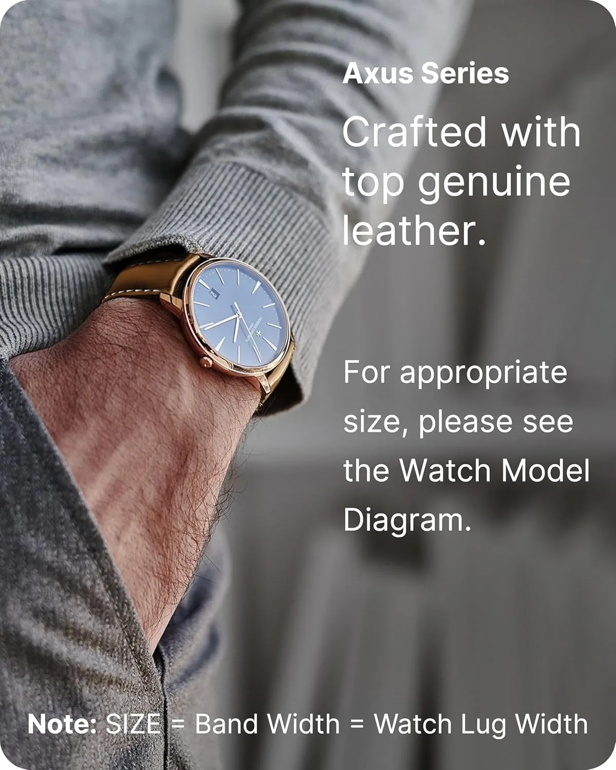 12 Colors for Quick Release Leather Watch Band, Fullmosa Axus Genuine Leather Watch Strap,Brown,22mm