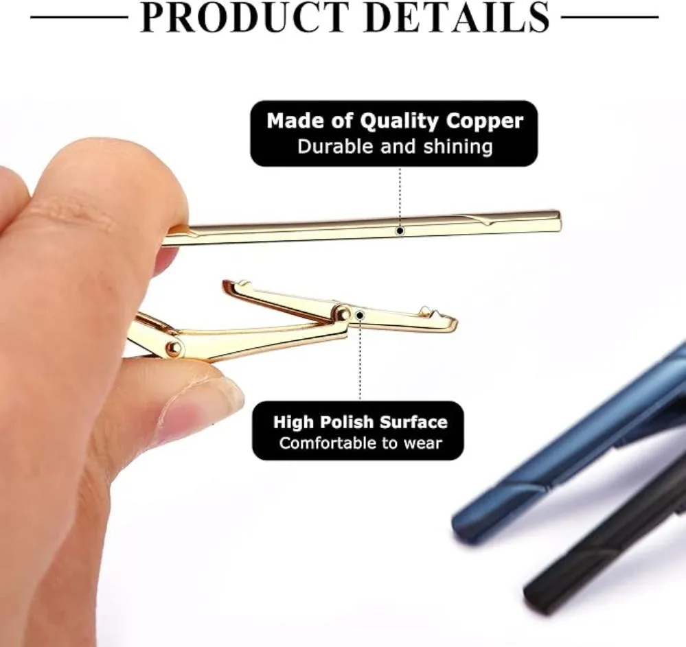 12Pcs Tie Clips for Regular Classic Ties with Gift Box
