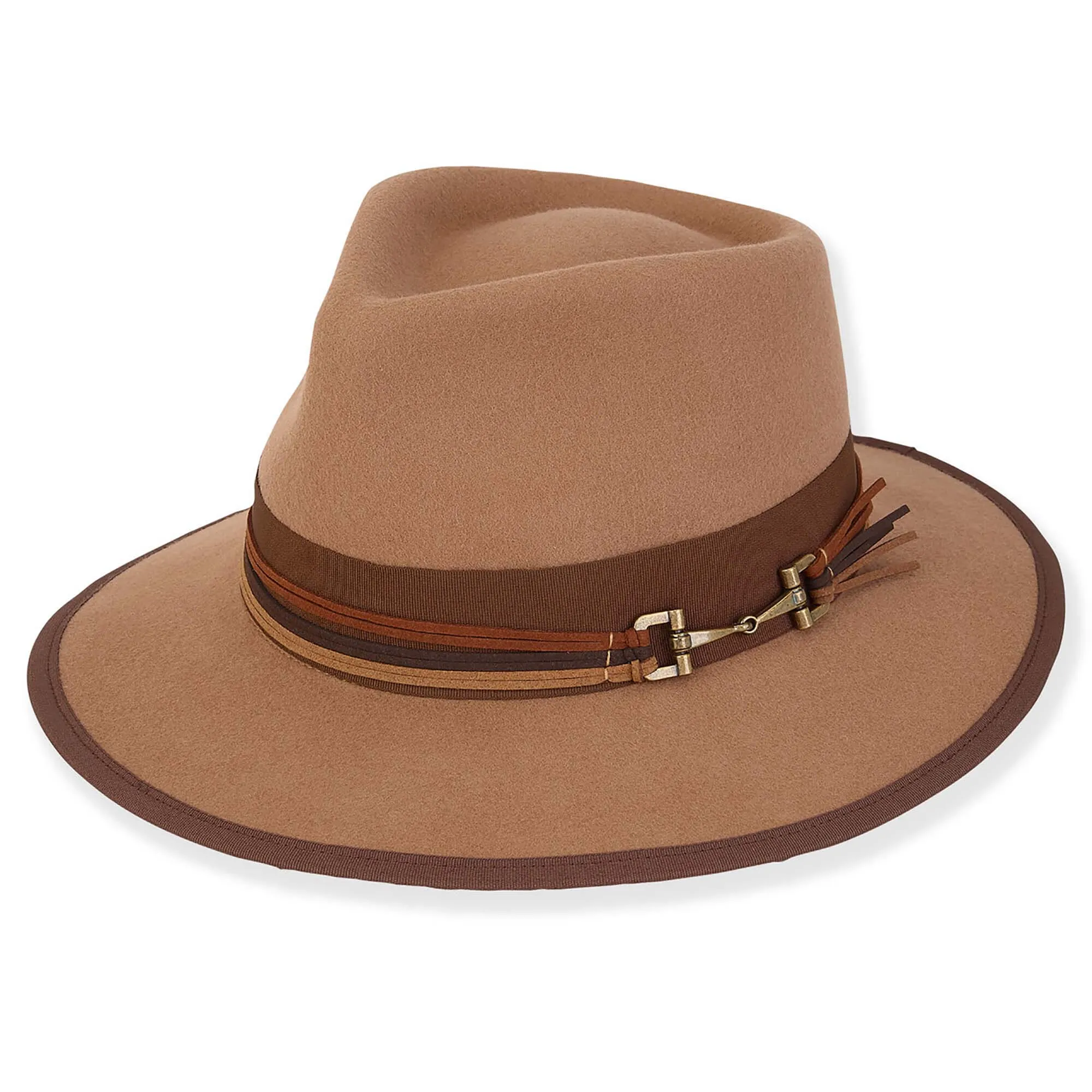 Adora® Wool Hat - Wool Felt Fedora Grosgrain Ribbon Trim