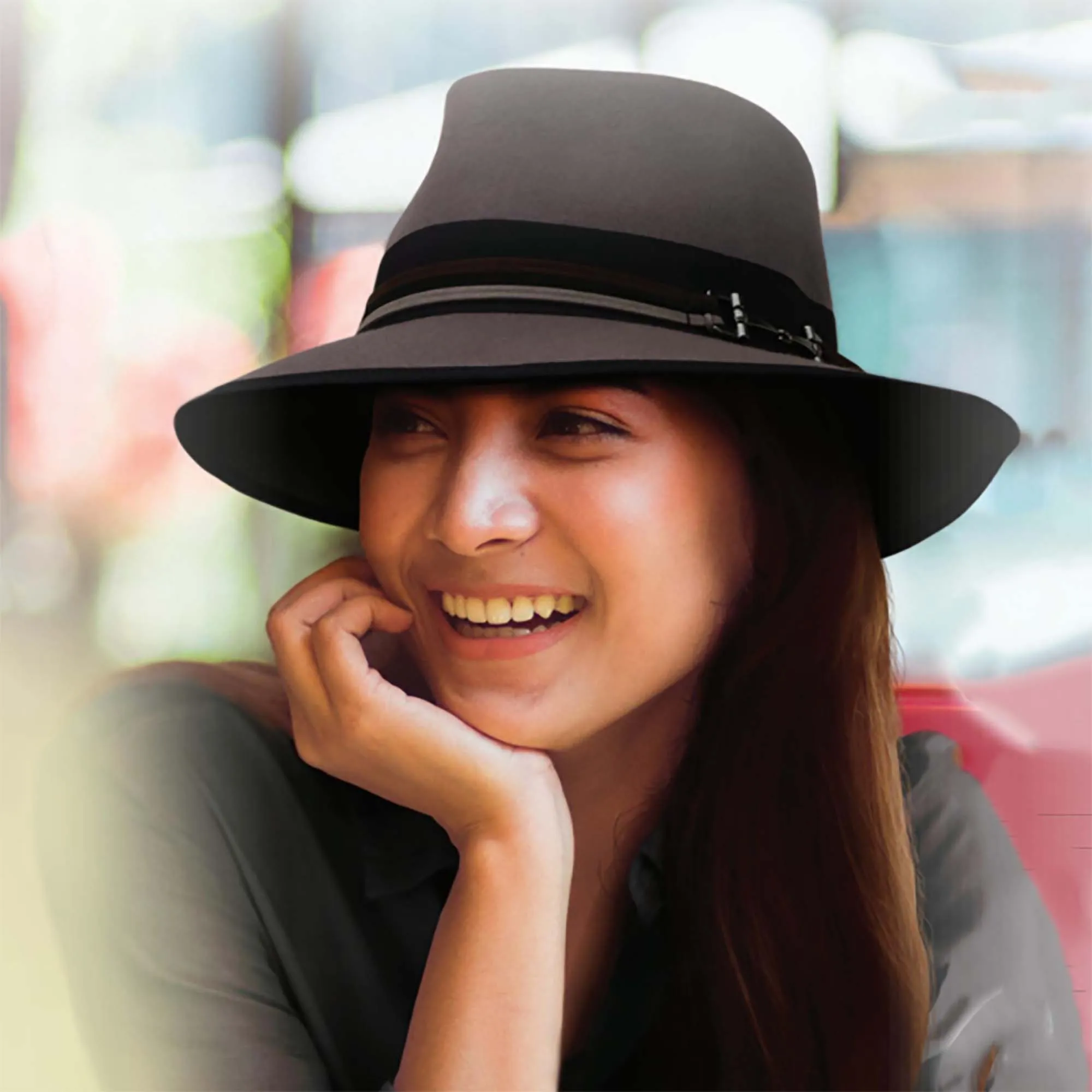 Adora® Wool Hat - Wool Felt Fedora Grosgrain Ribbon Trim