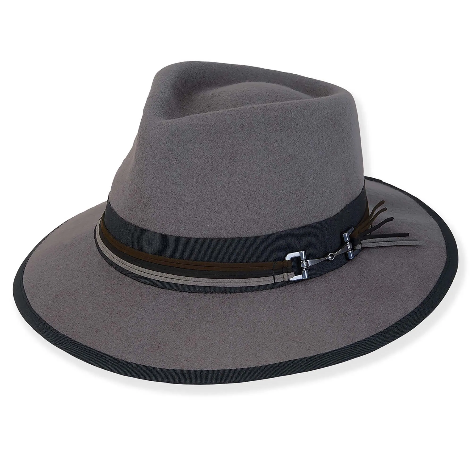 Adora® Wool Hat - Wool Felt Fedora Grosgrain Ribbon Trim