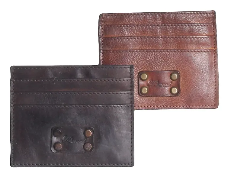 Ashwood Vintage Dipped 3 Card Bill Fold Tan Leather Wallet