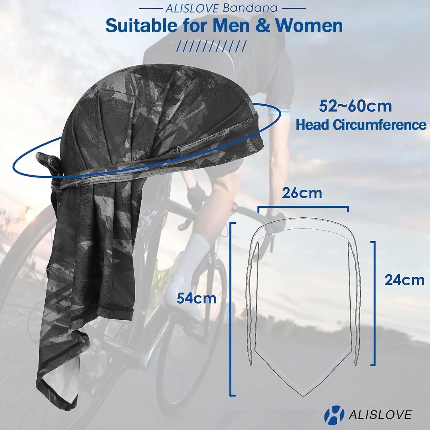 Bandanas Skull Caps for Men, Women Breathable Neck Gaiters Headscarf Face, Sweat Wicking Do Rags Quick Drying Durag
