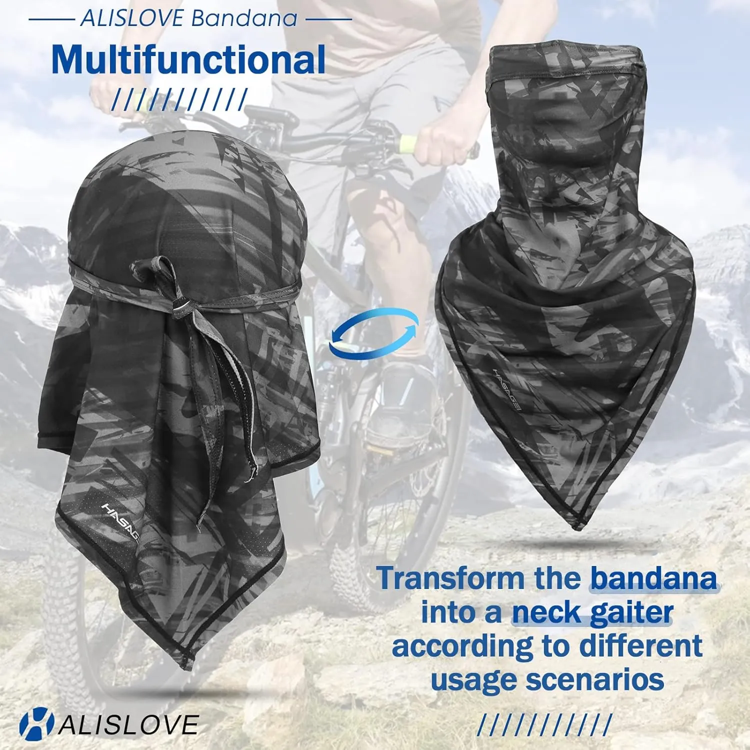 Bandanas Skull Caps for Men, Women Breathable Neck Gaiters Headscarf Face, Sweat Wicking Do Rags Quick Drying Durag