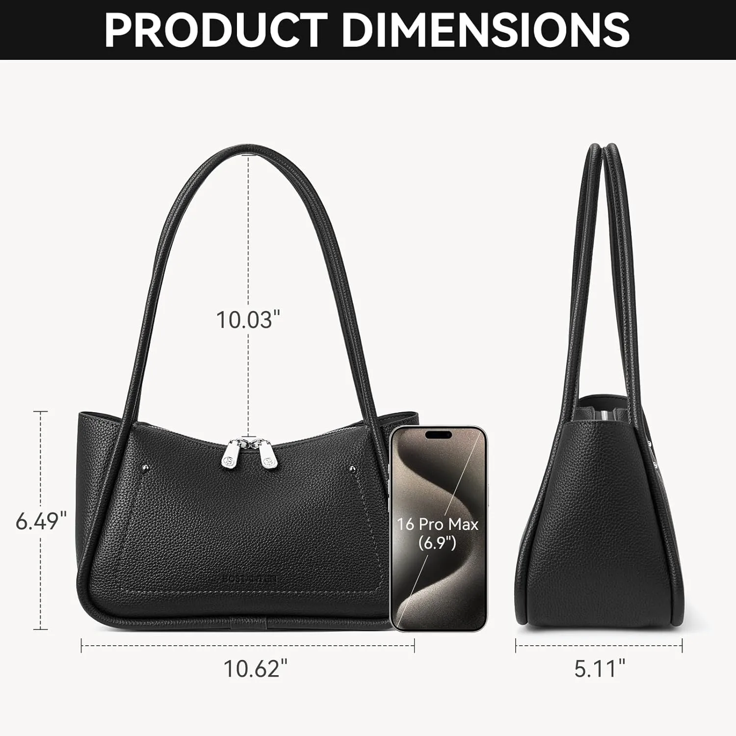 BOSTANTEN Small Purses for Women Trendy Shoulder Bag Vegan Leather Designer Hobo Handbags