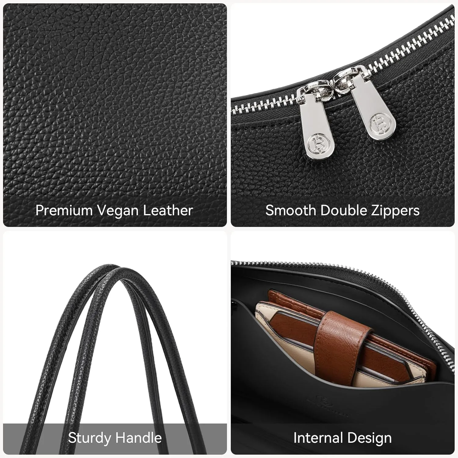 BOSTANTEN Small Purses for Women Trendy Shoulder Bag Vegan Leather Designer Hobo Handbags