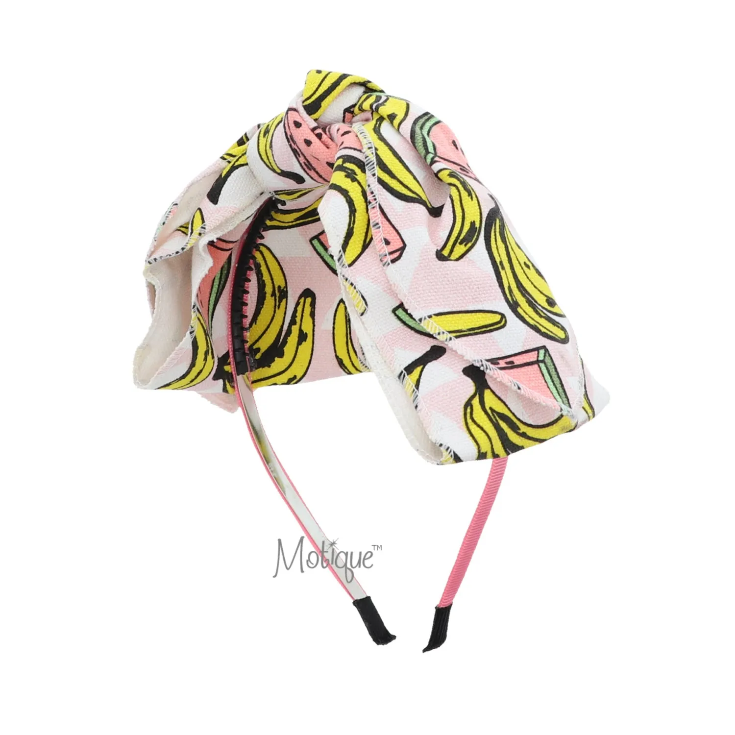 Canvas Knotted Floppy Large Bow Headband