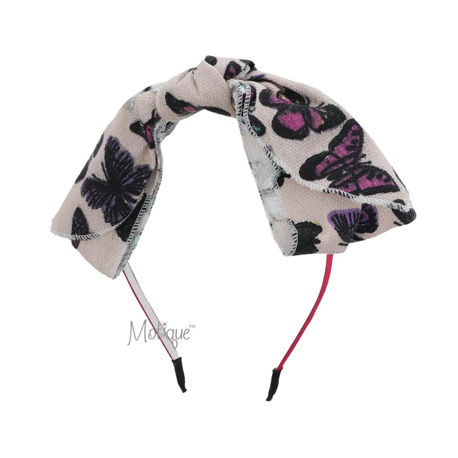 Canvas Knotted Floppy Large Bow Headband