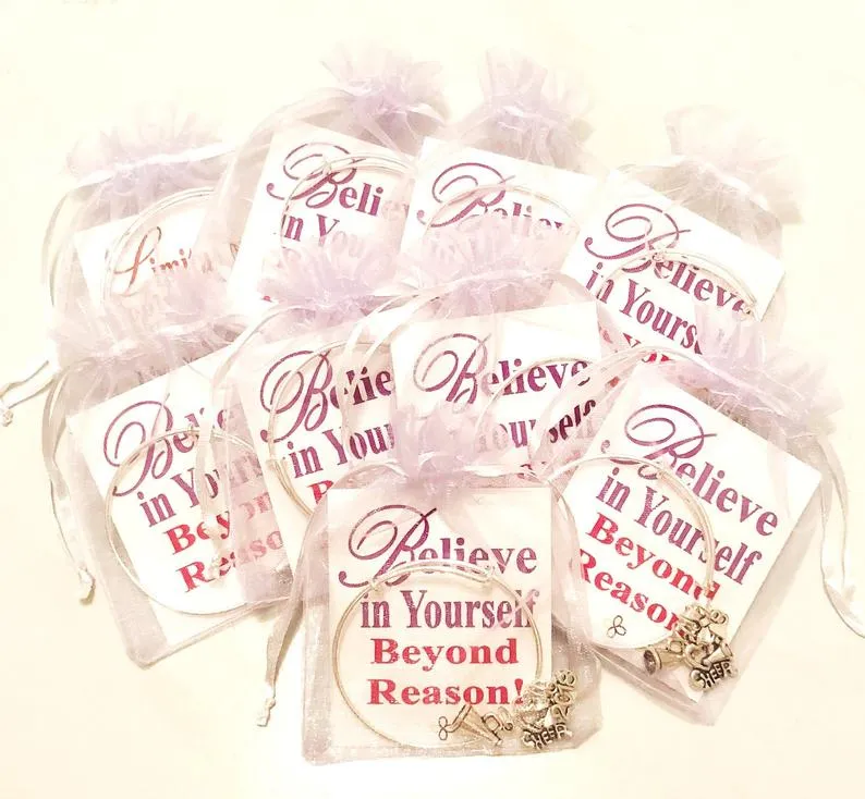 Cheerleading Charm Bangle Bracelet Set of 4