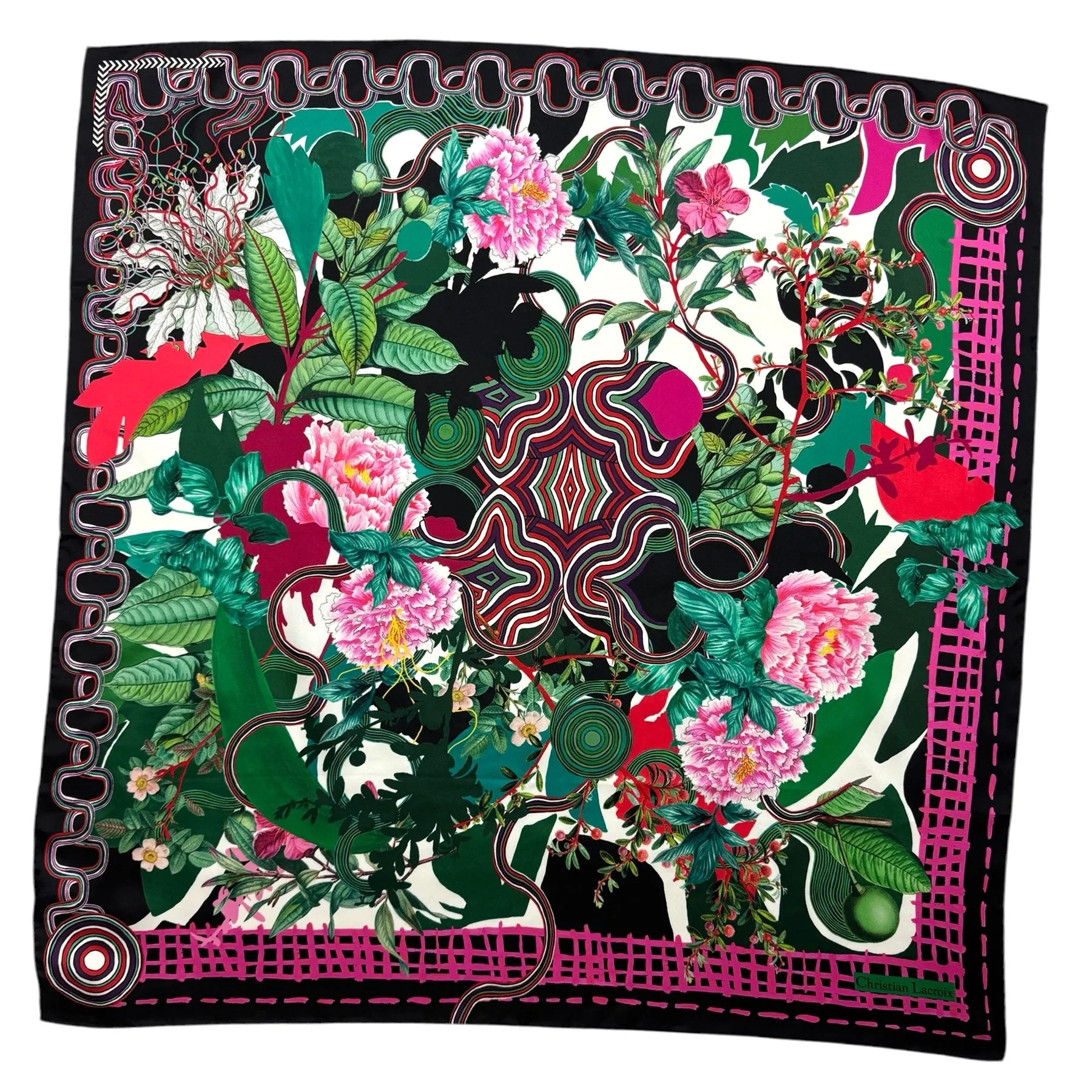 Christian Lacroix Scarf Signature Floral - Square Twill Silk Foulard