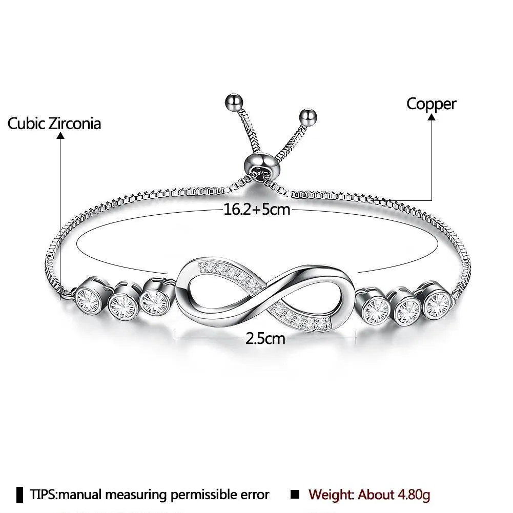Copper Brecelet For Women Adjustable Size Inlay Cubic Zirconia