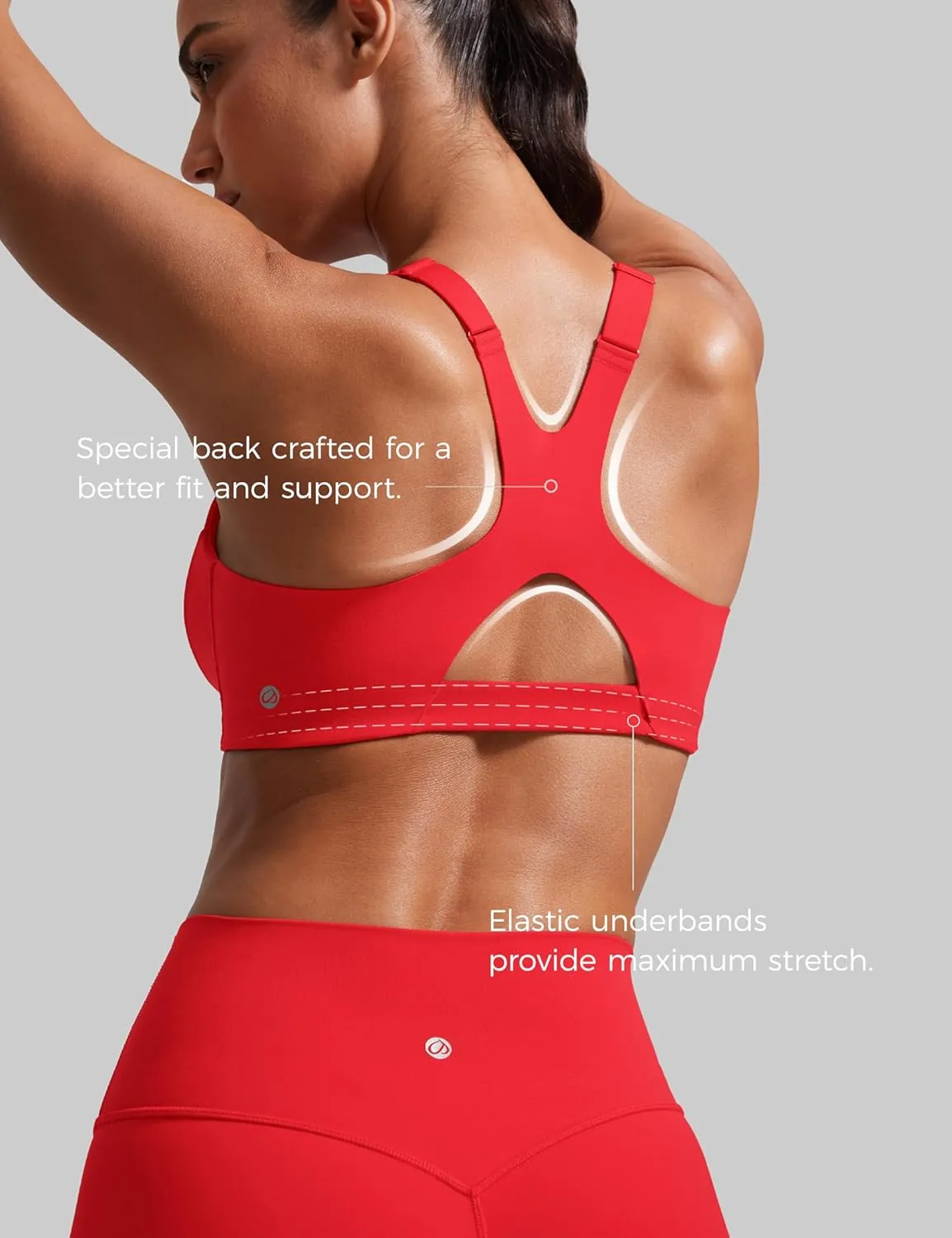 CRZ YOGA Butterlift Womens Racerback Padded Sports Bras - Medium Impact Scoop Neck Adjustable Straps Gym Workout Top