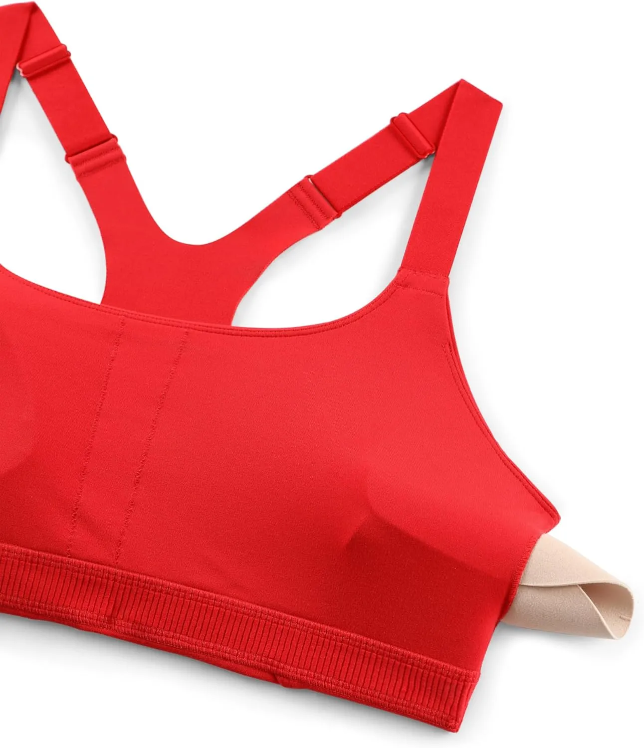 CRZ YOGA Butterlift Womens Racerback Padded Sports Bras - Medium Impact Scoop Neck Adjustable Straps Gym Workout Top