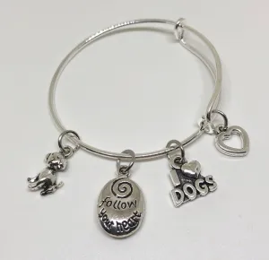 Dog Charm Bracelet - I Love Dogs