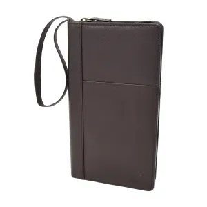 DR419 Zip Around Documents Leather Wallet Brown