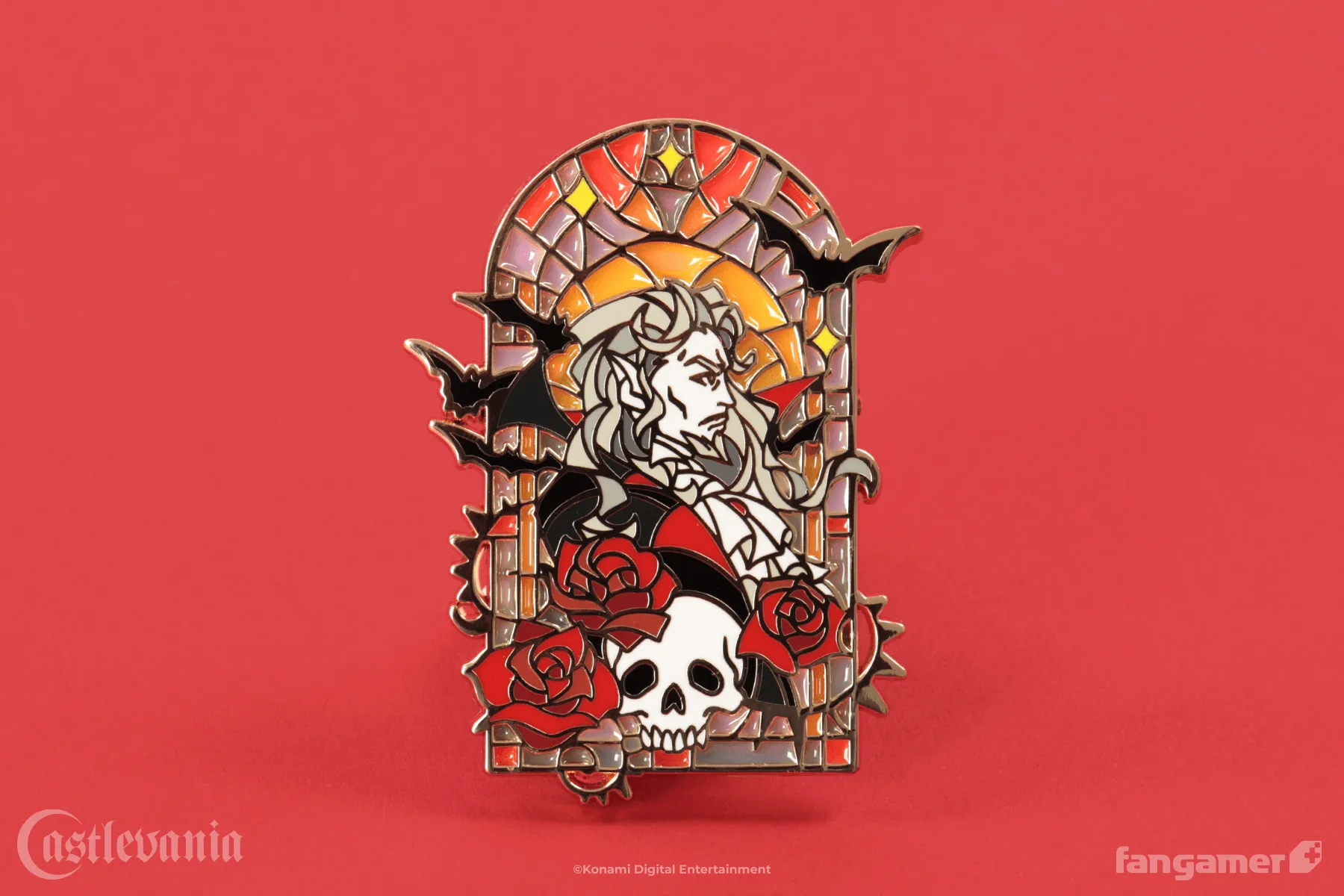 Dracula Stained Glass Pin