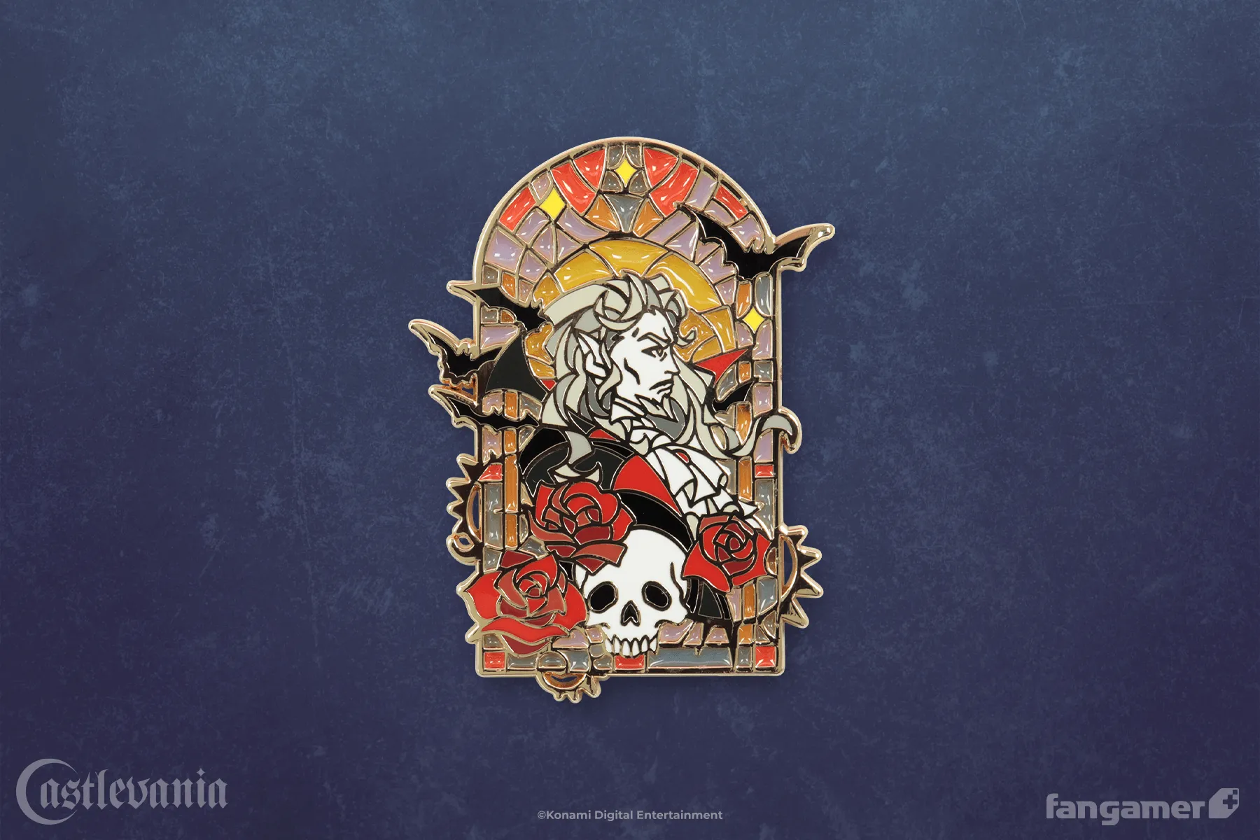 Dracula Stained Glass Pin