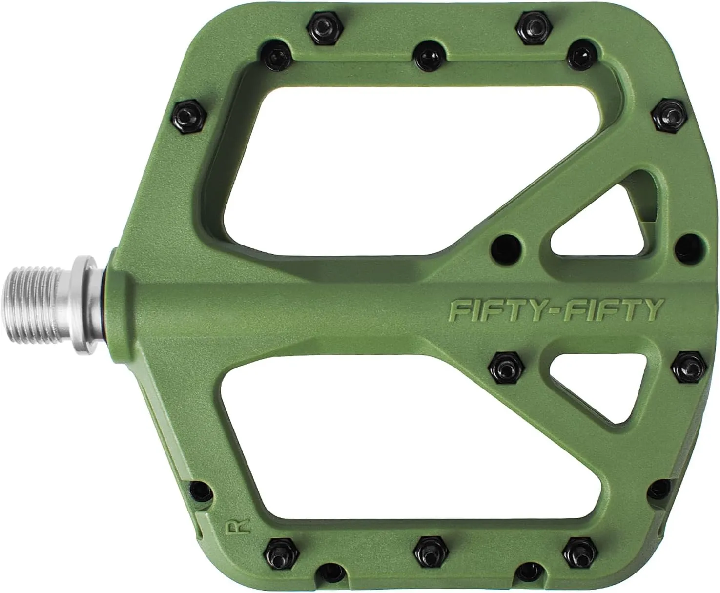 FIFTY-FIFTY Mountain Bike Pedals, Non-Slip MTB Nylon Composite, 9/16" Bicycle Pedals, Lightweight and Wide Flat Platform