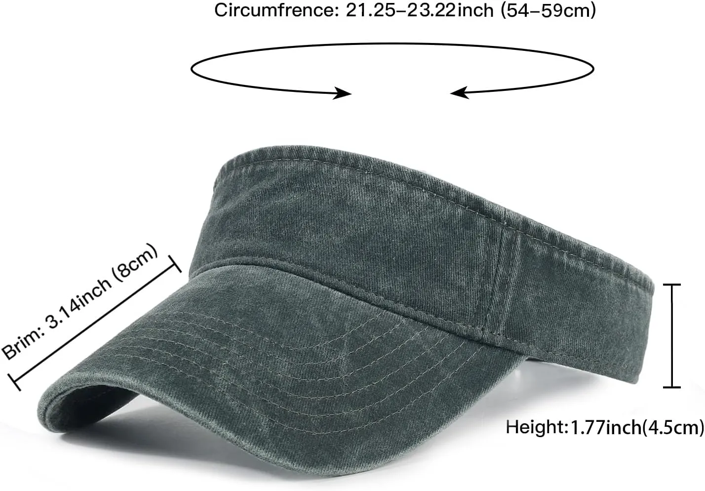 HH HOFNEN Sports Sun Visor Hats Cotton Twill Ball Adjustable Sun Caps for Men Women
