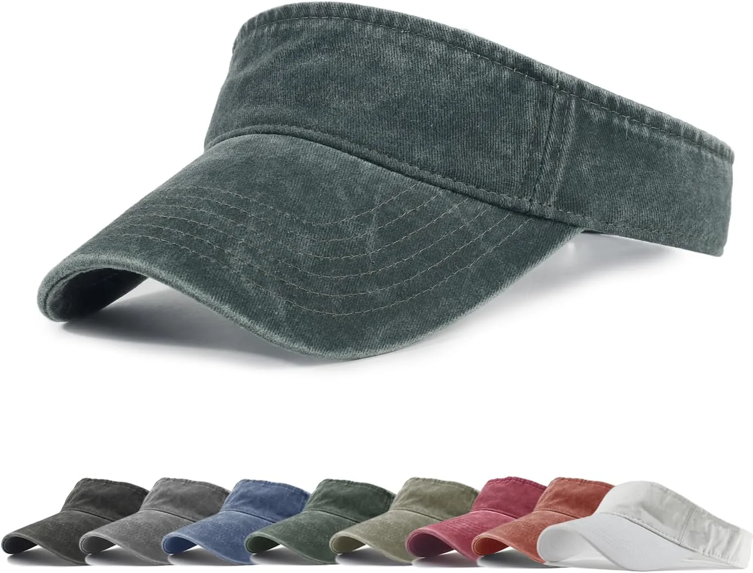 HH HOFNEN Sports Sun Visor Hats Cotton Twill Ball Adjustable Sun Caps for Men Women