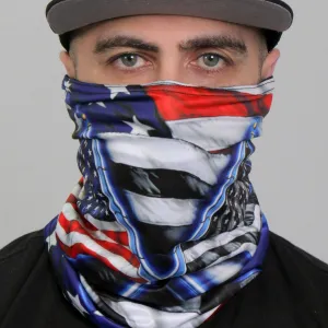 Hot Leathers Blue Line Flag Neck Gaiter