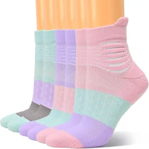 IRAMY Compression Ankle Support Socks Women Coolmax Wicking Cushioned Athletic Plantar Fasciitis Relief 3/4/6 Pairs
