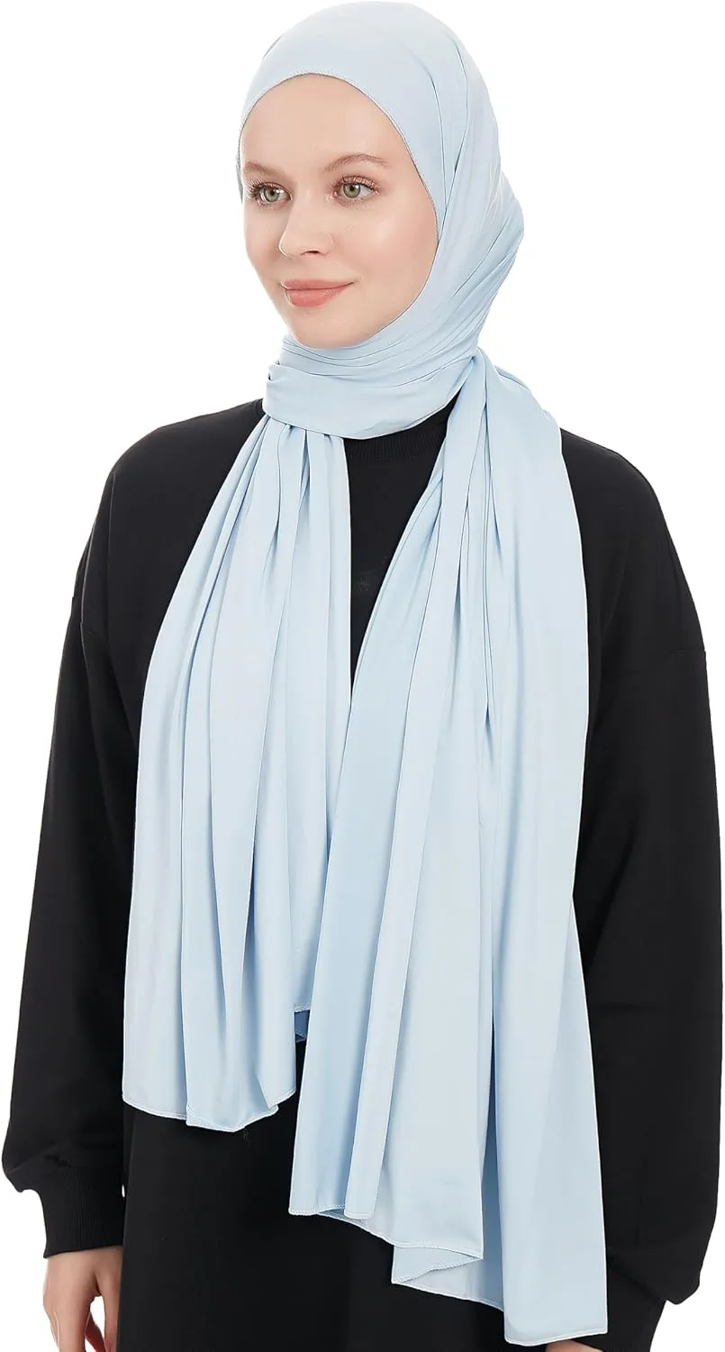 Jersey Hijab Scarf for Women - Jersey Hijab Muslim Headscarf Shawl - Lightweight Fashion Scarf Muslim Head Wrap Shawl