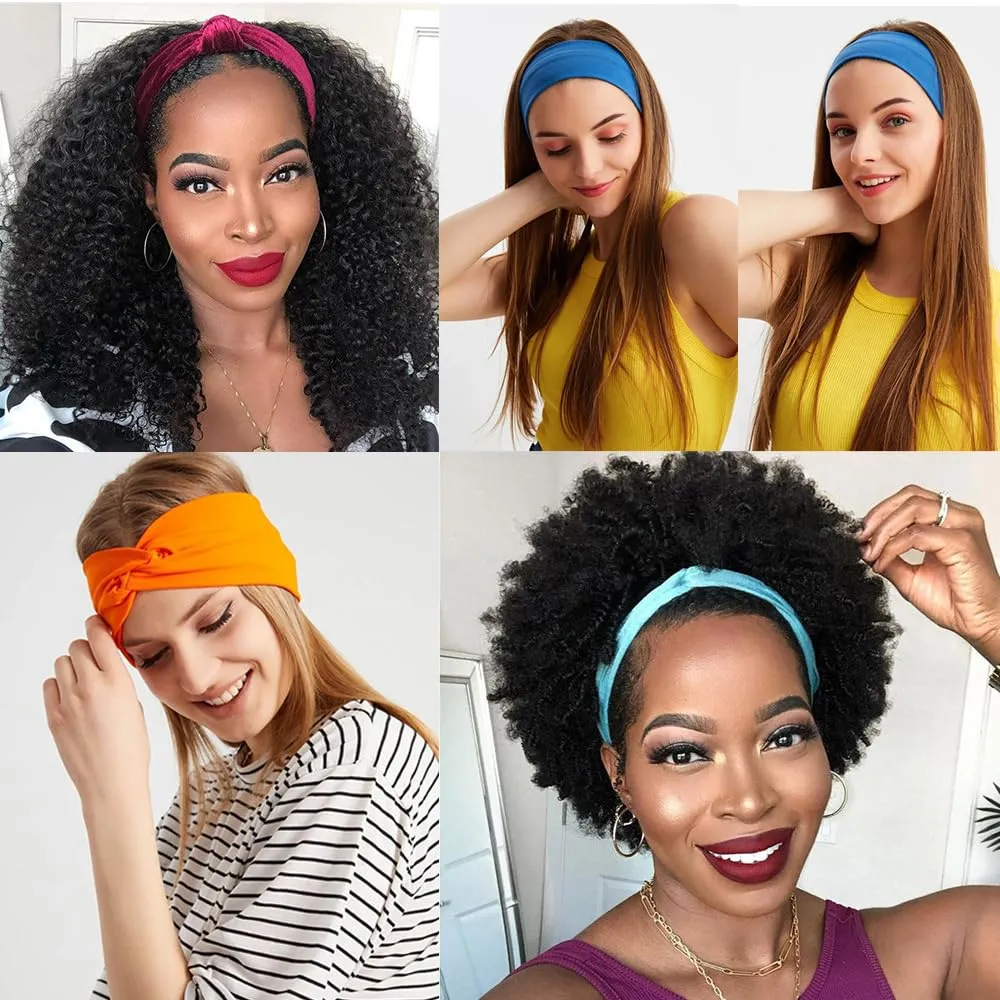 Kachanaa 6 Pack Women's Headbands for Women Boho Women's Hair Non Slip Twisted Cross Elastic Head Bands Headwraps Short Stretchy Thick Fashion Accessories