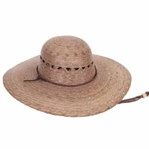 Lattice Vented Burnt Palm Leaf Ranch Hat with Chin Strap - Tula Hats