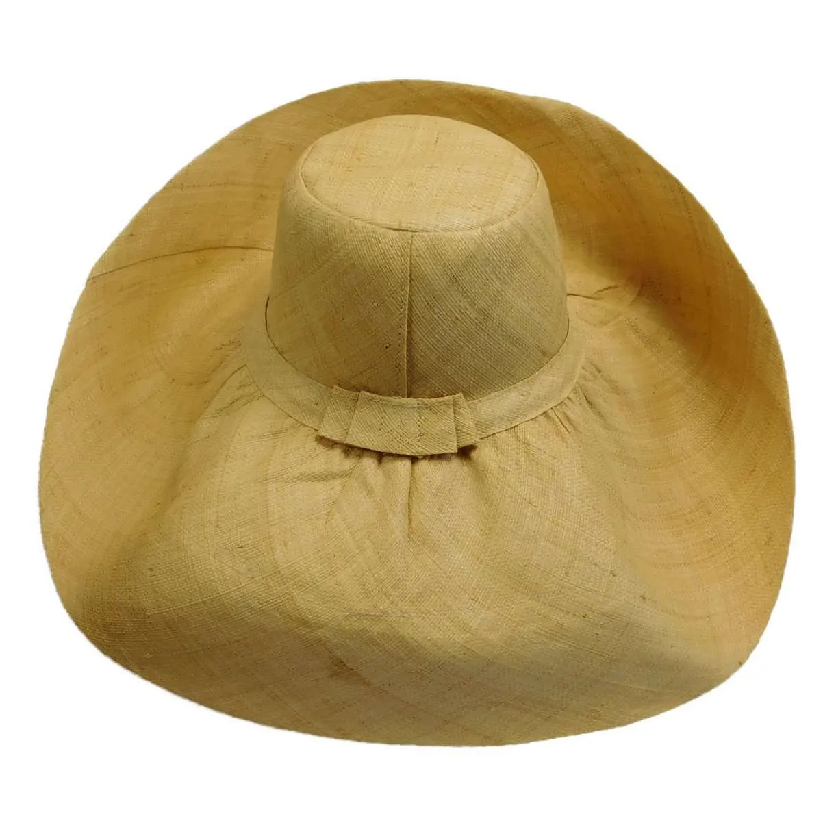Madagascar Raffia Extra Large Brim Solid Color Beach Hat