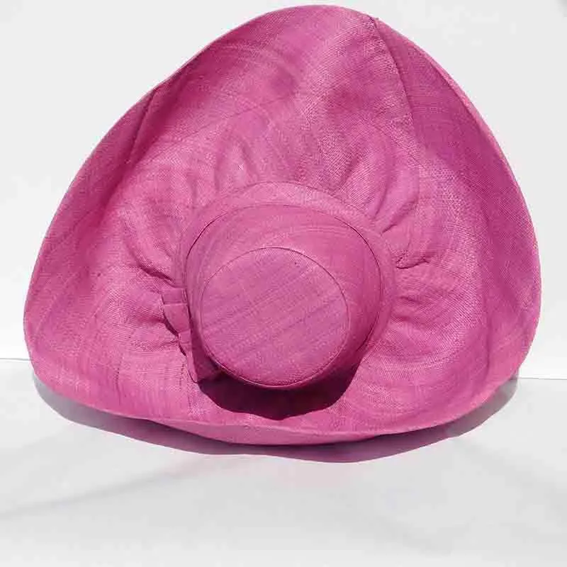 Madagascar Raffia Extra Large Brim Solid Color Beach Hat