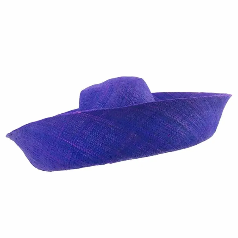 Madagascar Raffia Extra Large Brim Solid Color Beach Hat