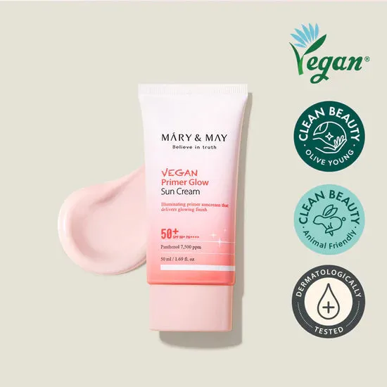 MARY & MAY Believe In Truth vegan primer glow sun cream 50  spf 50  pa     واقي الشمس الوردي من ماري اند ماي