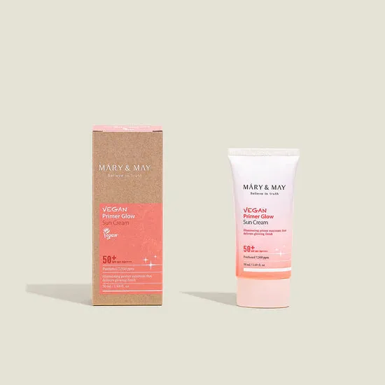 MARY & MAY Believe In Truth vegan primer glow sun cream 50  spf 50  pa     واقي الشمس الوردي من ماري اند ماي