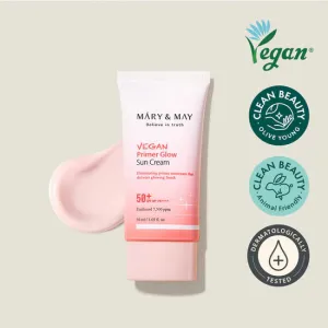 MARY & MAY Believe In Truth vegan primer glow sun cream 50  spf 50  pa     واقي الشمس الوردي من ماري اند ماي