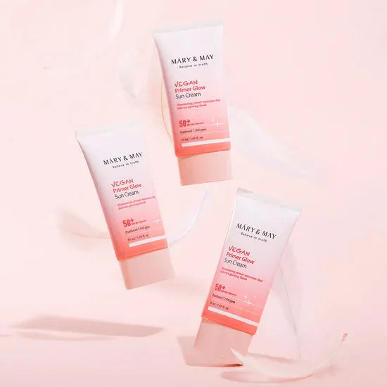 MARY & MAY Believe In Truth vegan primer glow sun cream 50  spf 50  pa     واقي الشمس الوردي من ماري اند ماي