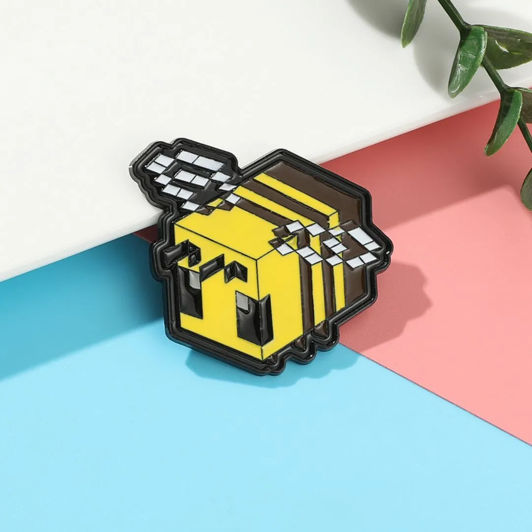 Mine-craft Enamel Lapel Pins | Pixelated Perfection Badges