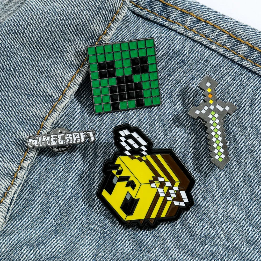Mine-craft Enamel Lapel Pins | Pixelated Perfection Badges