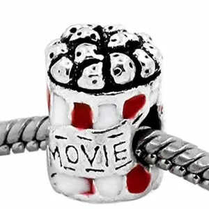 Movie Charm Popcorn Bag Bead European Bead Compatible for Most European Snake Chain Charm Bracelet