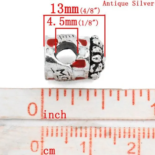 Movie Charm Popcorn Bag Bead European Bead Compatible for Most European Snake Chain Charm Bracelet