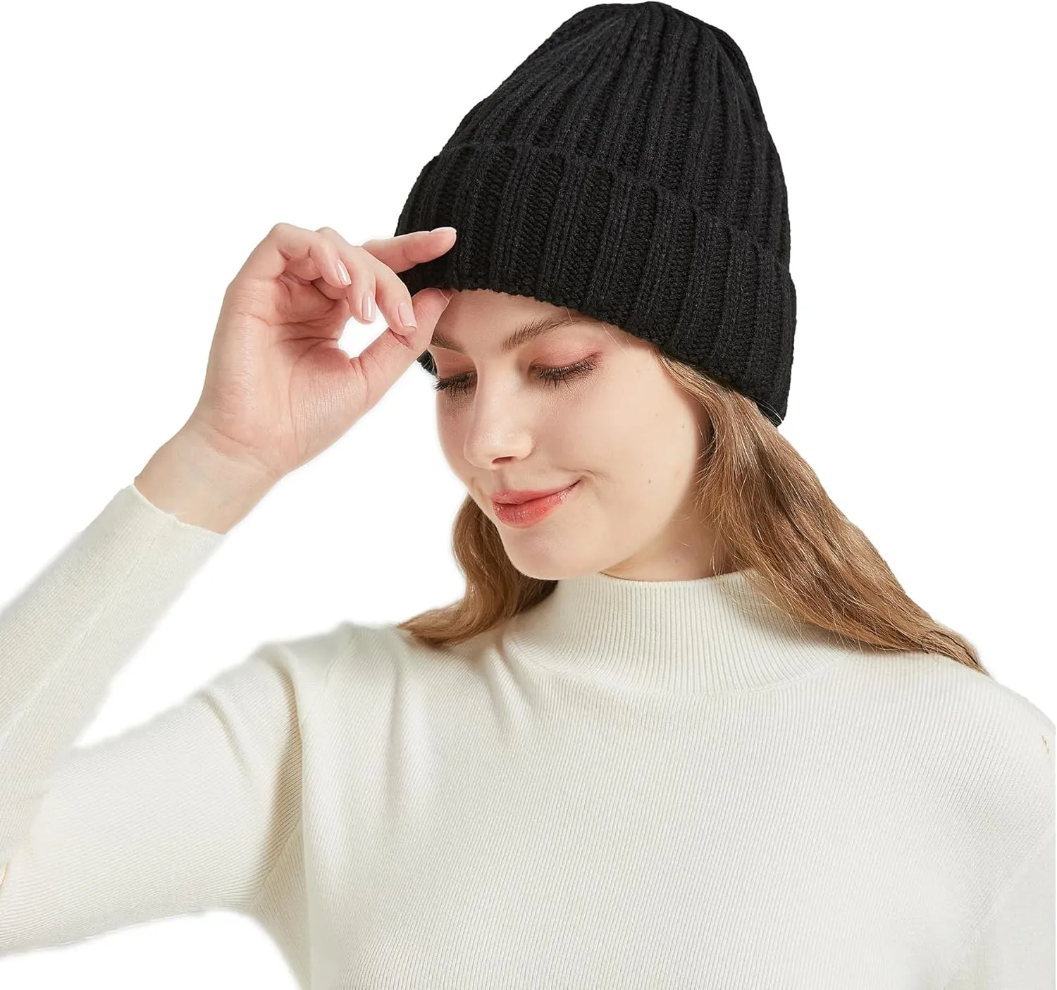 NPQQUAN Thick Warm Winter Hats for Women Knit Beanie Hat Skull Cap Beanies for Men Women