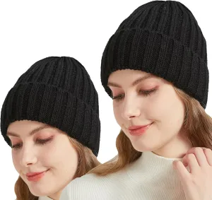 NPQQUAN Thick Warm Winter Hats for Women Knit Beanie Hat Skull Cap Beanies for Men Women