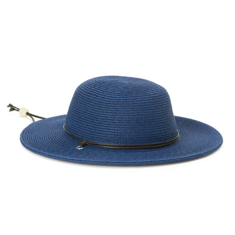 Petite Straw Wide Brim Sun Hat with Chin Cord - San Diego Hat Co