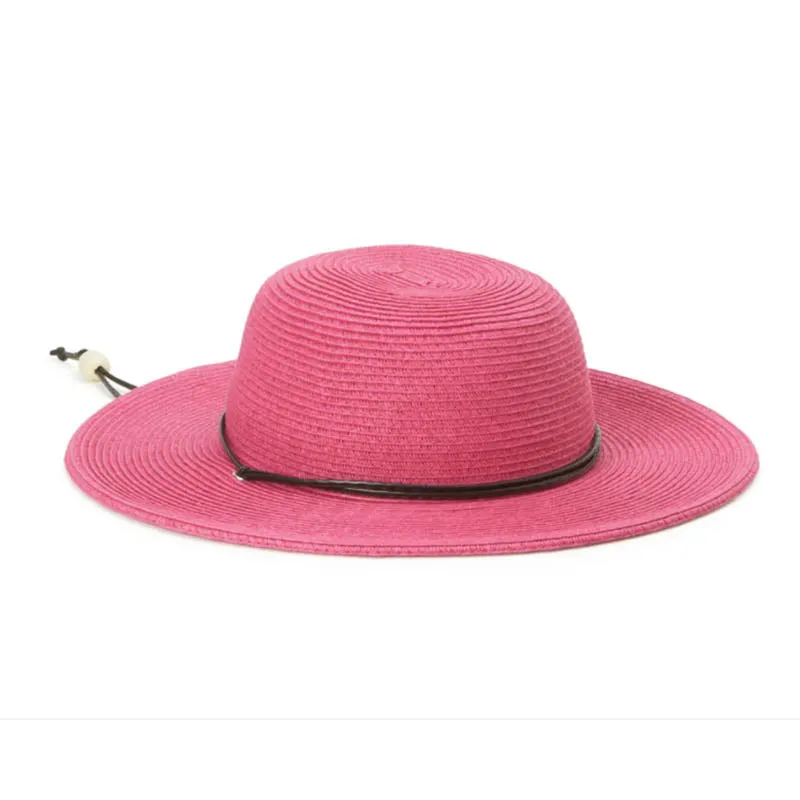 Petite Straw Wide Brim Sun Hat with Chin Cord - San Diego Hat Co
