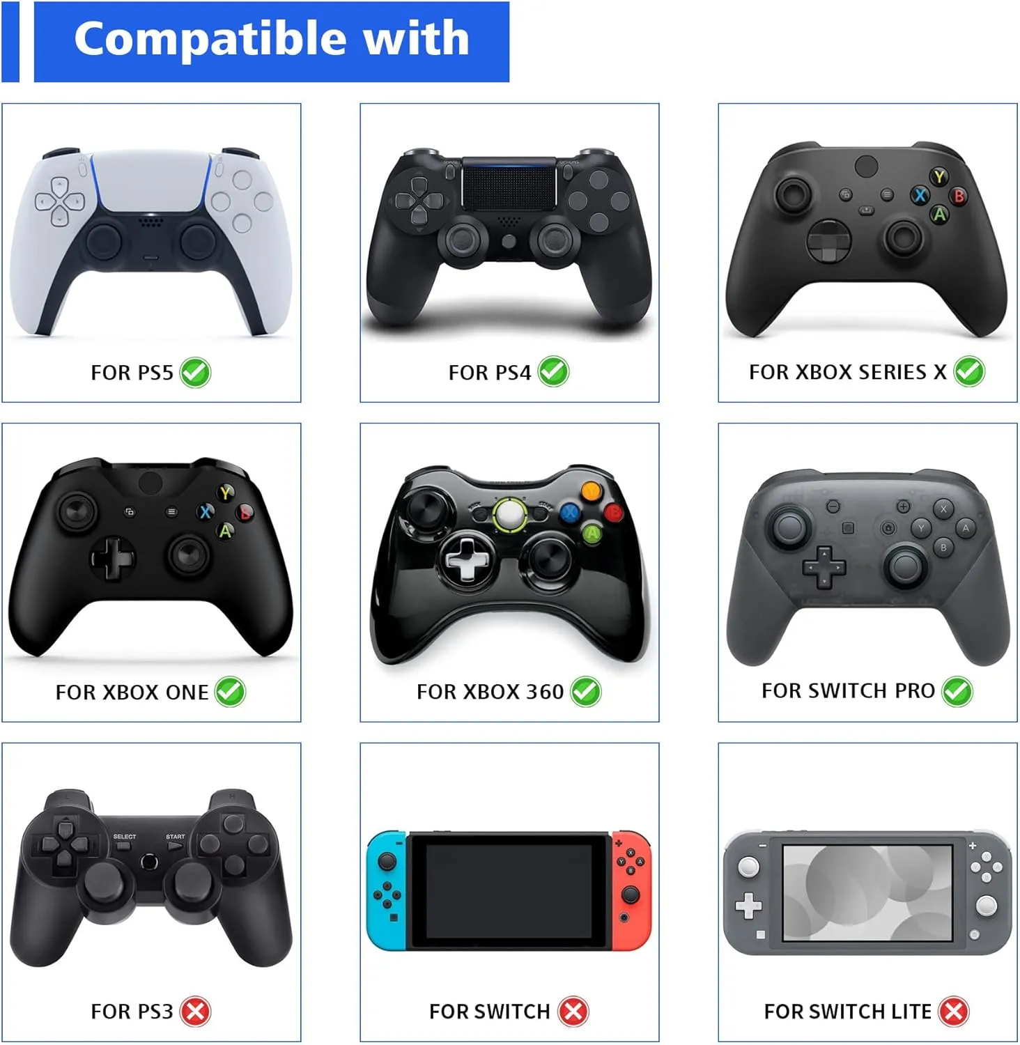 PlayVital Cute Thumb Grip Caps for ps5/4 Controller, Silicone Analog Stick Caps Cover for Xbox Series X/S, Thumbstick Caps for Switch Pro Controller - Polar Bear & Baby Seal