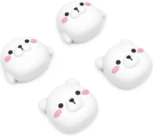 PlayVital Cute Thumb Grip Caps for ps5/4 Controller, Silicone Analog Stick Caps Cover for Xbox Series X/S, Thumbstick Caps for Switch Pro Controller - Polar Bear & Baby Seal