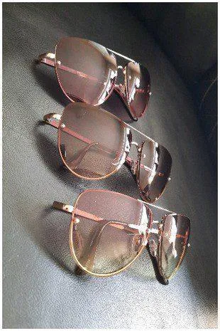Polished Gold Frame Pink Sunglasses