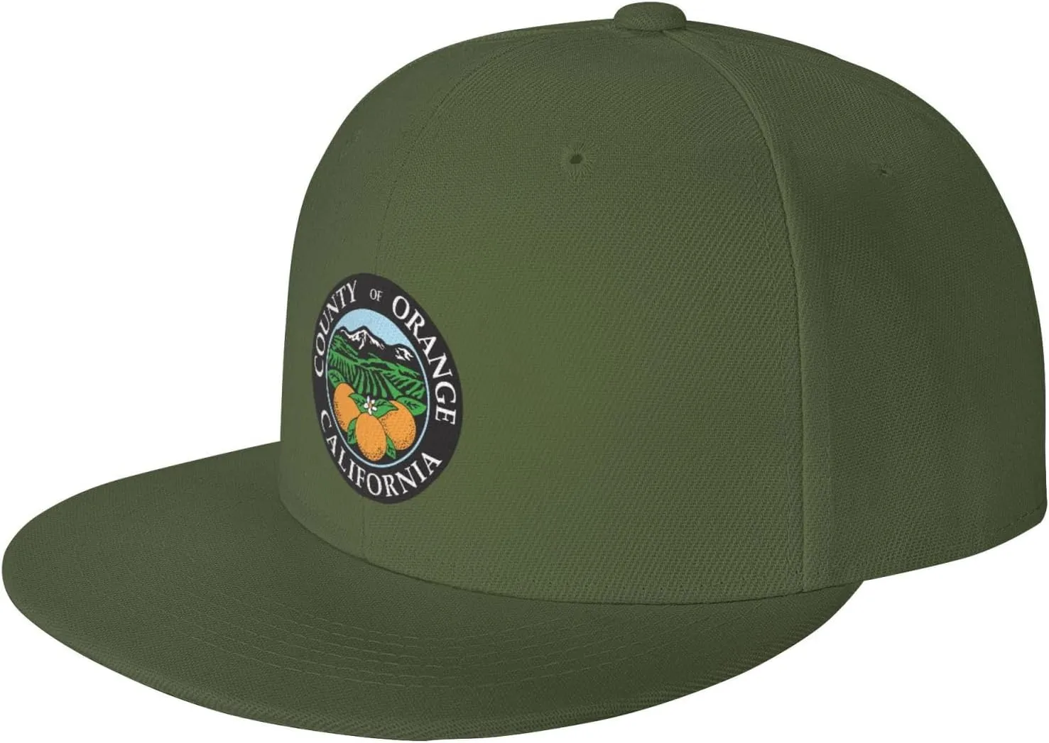 POOEDSO Seal of Orange County, California Snapback Hats for Men Baseball Cap Trucker Hat Flat Brim Hats