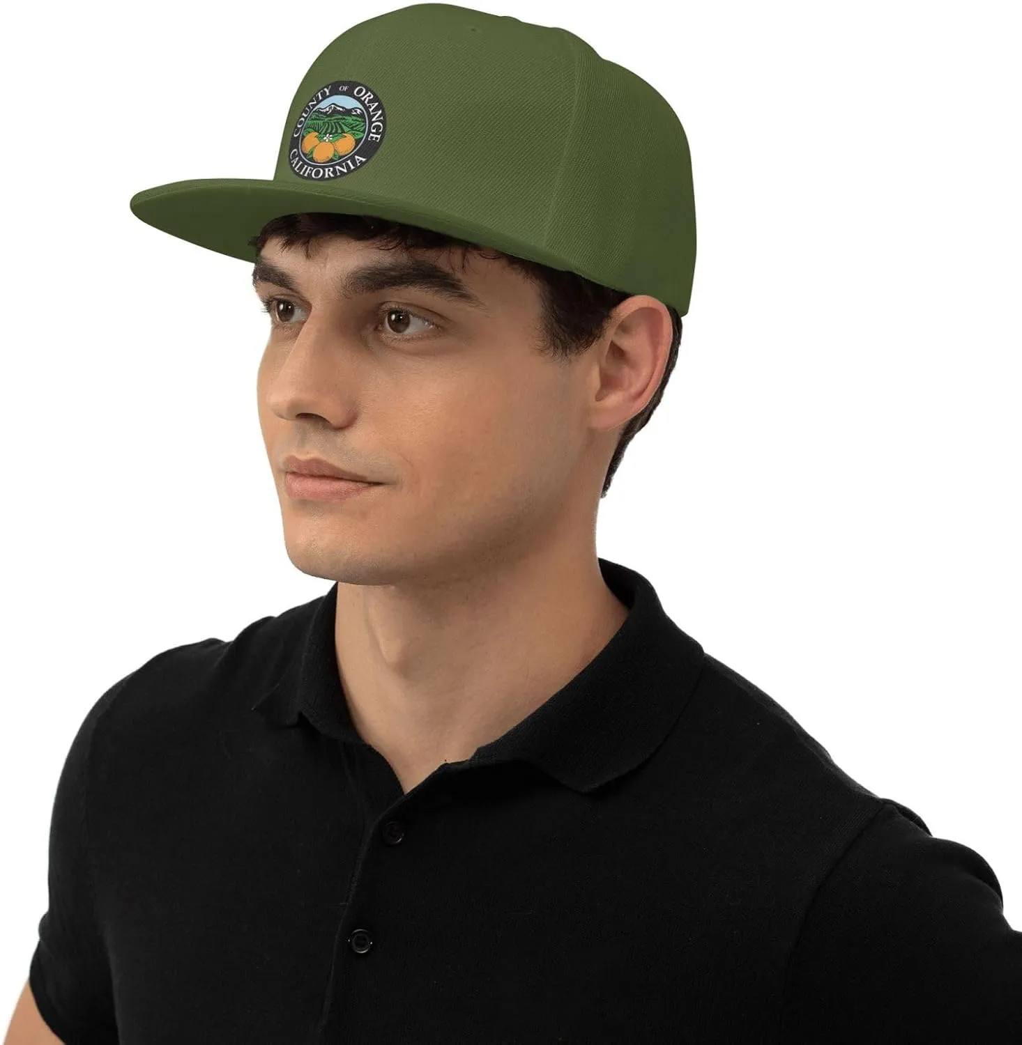POOEDSO Seal of Orange County, California Snapback Hats for Men Baseball Cap Trucker Hat Flat Brim Hats